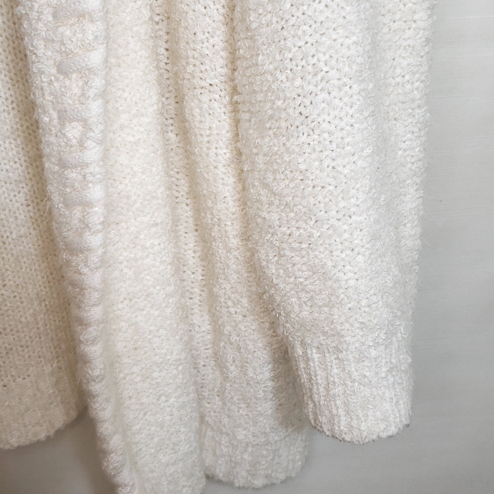 Western Connection Vintage Chunky Knit Open Oversized Cardigan Sweater Off-White - Picture 2 of 11